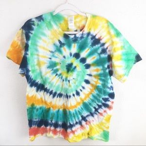 Gildan Tie Dyed Tee Green/Blue/Yellow Short-Sleeve